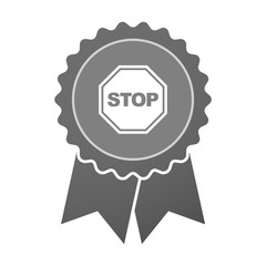 Isolated award badge with  a stop signal