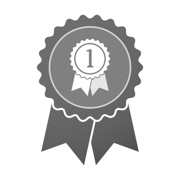 Isolated award badge with  a ribbon award
