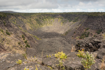 View of the Puhimau Crateralong the Chain of Craters Road.