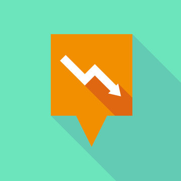 Long tooltip icon with a descending graph