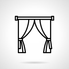 Curtains for sale black line vector icon
