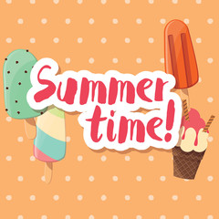 Poster design with colorful glossy ice cream