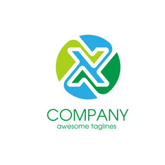 Letter X color elegant Alphabetical Logo Design Concepts 