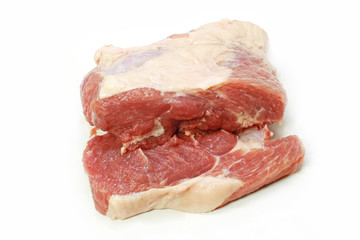 Fresh pork on white background