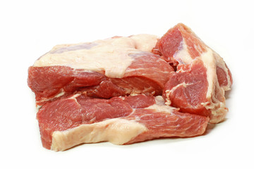 Fresh pork on white background
