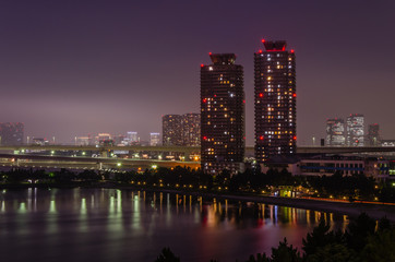 Obraz na płótnie Canvas Odaiba bay skyline