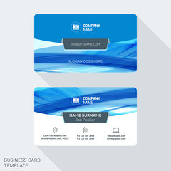 Creative Business Card Template with Abstract Background. Vector Illustration. Stationery Design