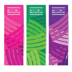 Set Of Three Colorful Abstract Vertical Banners Vector Illustration.