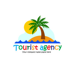 Fototapeta na wymiar Travel agency vector cartoon logo.