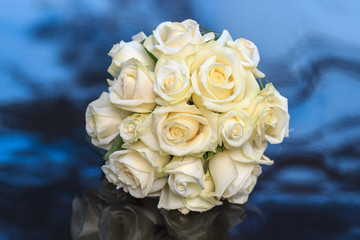 Bridal bouquet of white roses