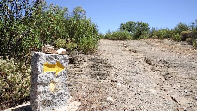 way of Saint James signpost in the countryside on a summer day