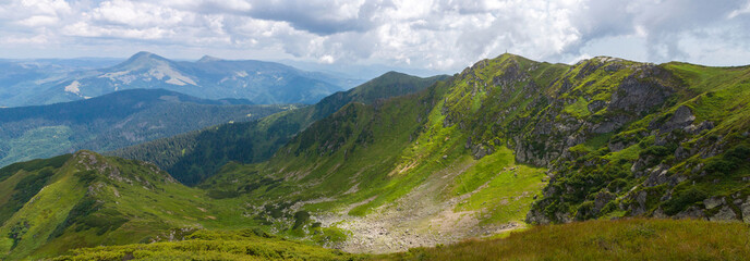 Incredibly beautiful panoramic views of the Carpathian Mountains.