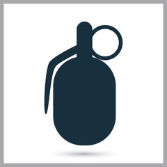 Military granade icon on the background