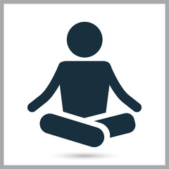 Pose in yoga icon on the background