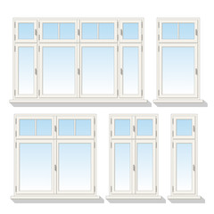 Set of different windows