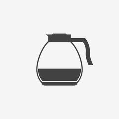 Glass coffee pot monochrome icon