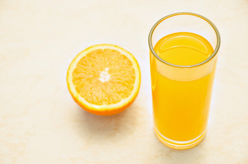 Fresh orange juice. Vitamins for health.