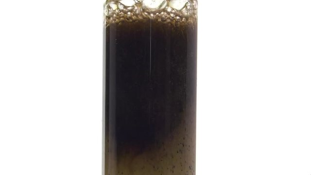 chemical reaction between  hydrogen peroxide and  potassium permanganate