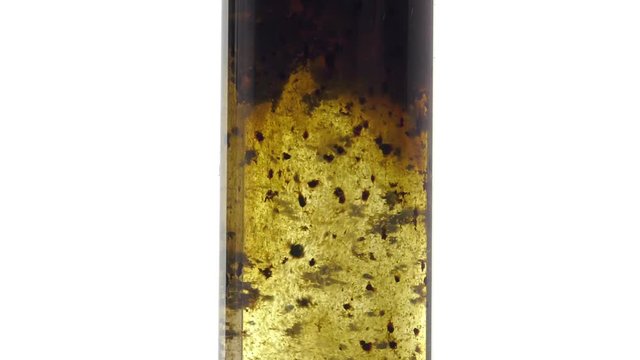 chemical reaction between  hydrogen peroxide and  potassium permanganate
