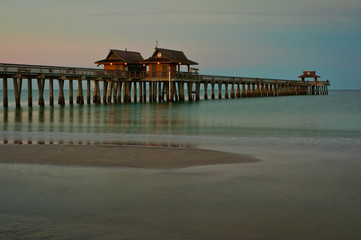 Naples Pier in Naples, Florida at dawn