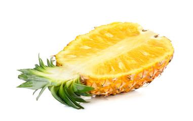 Half of pineapple isolated on white