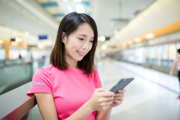 Young woman hold with cellphone