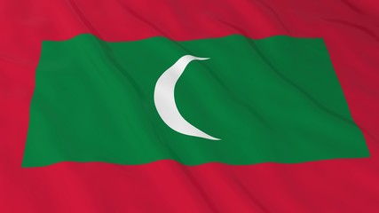 Maldivian Flag HD Background - Flag of Maldives 3D Illustration