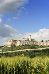 Cityscape Assisi basilica and monastery
