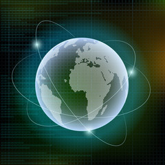 Planet Earth. Digital technology background. Stock vector illust