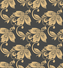 Vector Abstract elegance seamless pattern with floral background
