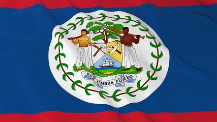 Belizean Flag HD Background - Flag of Belize 3D Illustration