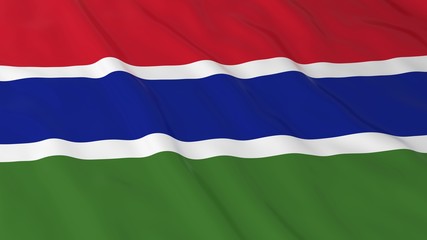 Obraz premium Gambian Flag HD Background - Flag of Gambia 3D Illustration