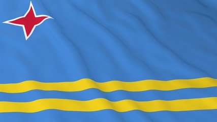 Aruban Flag HD Background - Flag of Aruba 3D Illustration