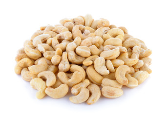 cashew nut on white background