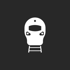 Passenger train sign simple icon on background