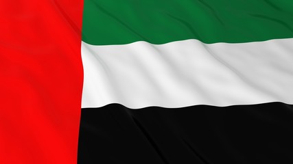 UAE Flag HD Background - Flag of the United Arab Emirates 3D Illustration