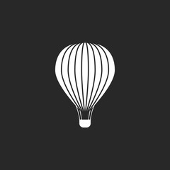 Hot air balloon sign simple icon on background