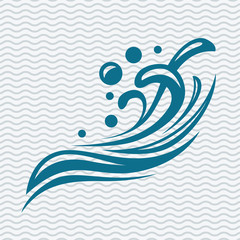 abstract symbol of blue water splash