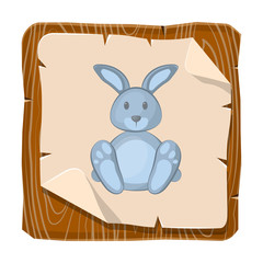 Cute blue rabbit colorful icon