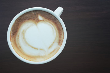 Vintage latte art coffee