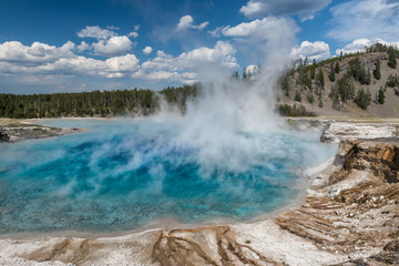 Excelsior Geyser Crater (hot spring) in the Midway Geyser Basin area of Yellowstone National Park, Wyoming