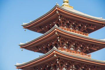 Obraz premium fifth floor red pagoda at Sensoji Temple