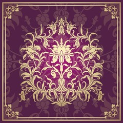 wedding card design, paisley floral pattern , India