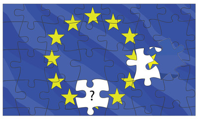 European Union flag puzzle. vector.