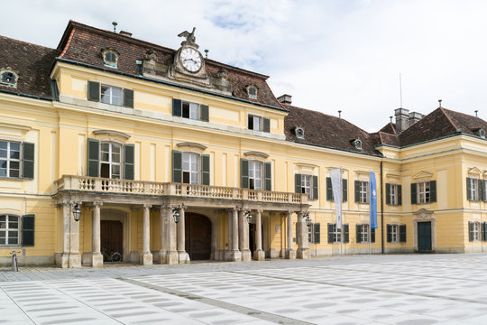 Front of Blauer Hof or Blue Court at Castle Square in Laxenburg near Vienna, Lower Austria