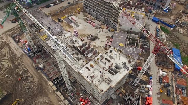 Aerial view of construction site