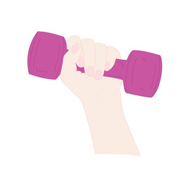 Hand with dumbbells. fitness. vector illustration