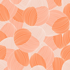 Seamless abstract hand-drawn pattern, waves background. Gorgeous seamless floral background. Vector Illustration