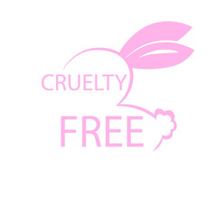 Animal cruelty free icon design. Animal cruelty free symbol design. Product not tested on animals sign with pink bunny rabbit. Vector illustration.