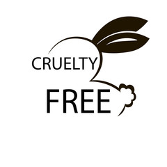 Animal cruelty free icon design. Animal cruelty free symbol design. Product not tested on animals sign with bunny rabbit. Vector illustration.